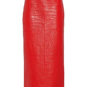 Prada  nappa-leather midi skirt