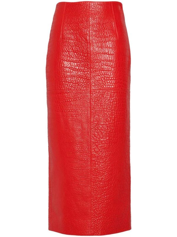Prada  nappa-leather midi skirt