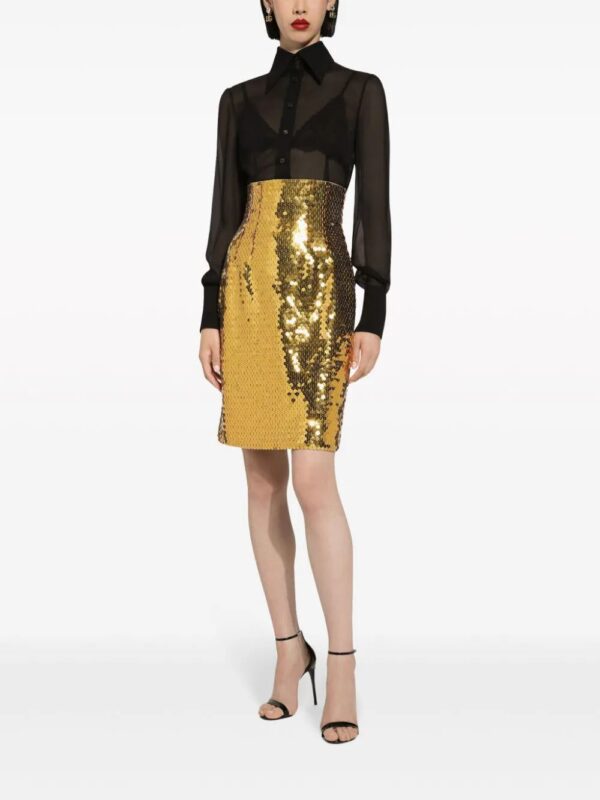 Dolce & Gabbana  sequin-embellished high-waisted skirt - Image 3