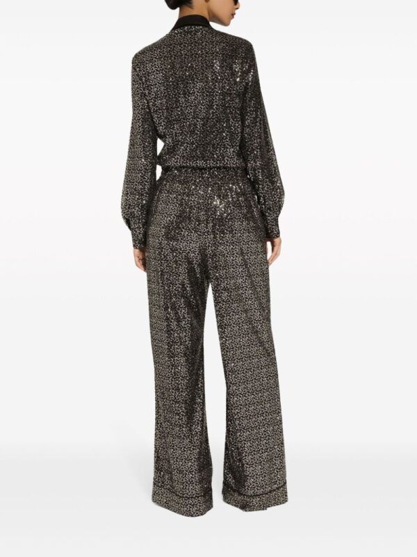 Dolce & Gabbana  satin-collar sequin-embellished shirt - Image 4