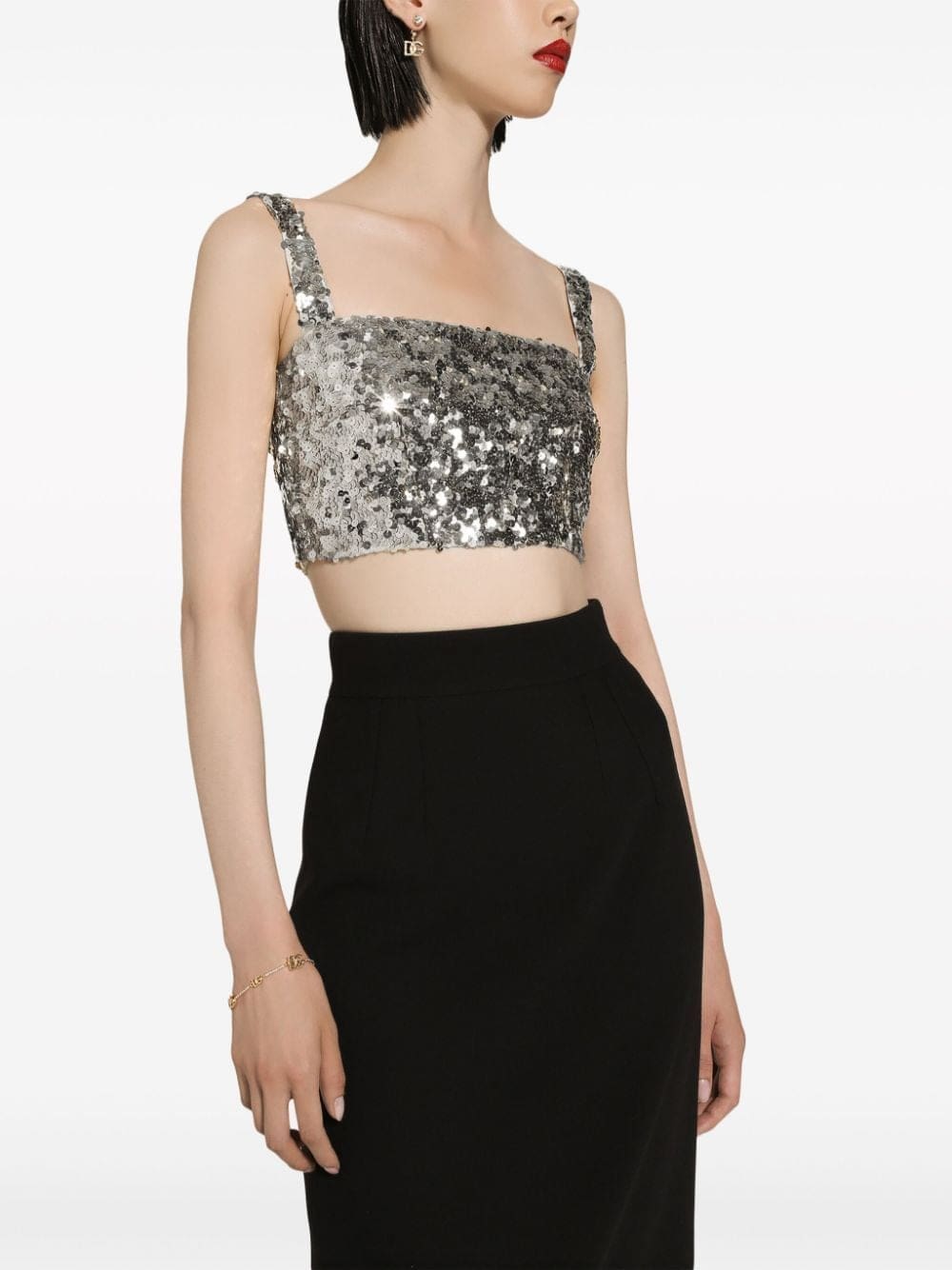 Dolce & Gabbana sequin-embellished cropped top - Image 5