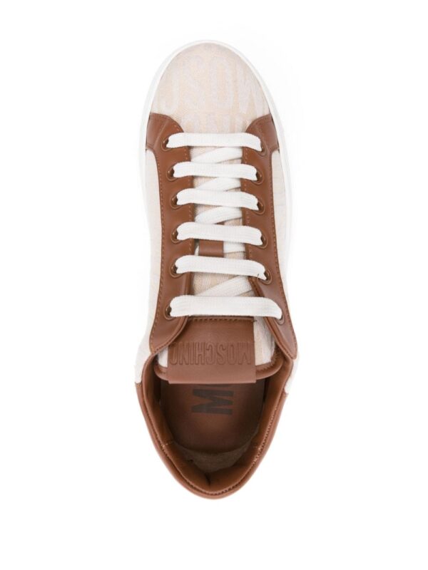Moschino logo-jacquard panelled sneakers - Image 4