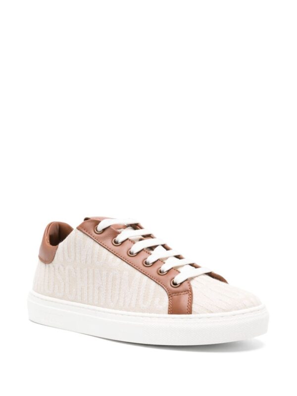 Moschino logo-jacquard panelled sneakers - Image 2