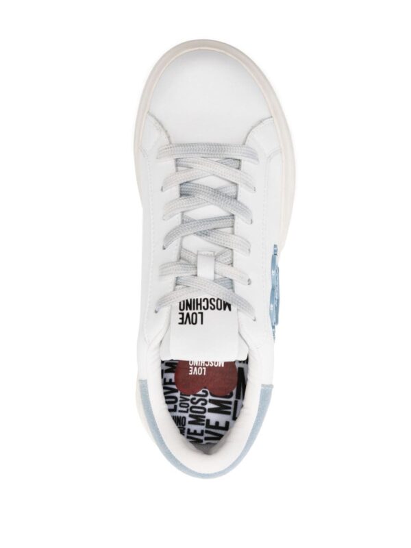 Love Moschino logo-plaque leather sneakers - Image 4