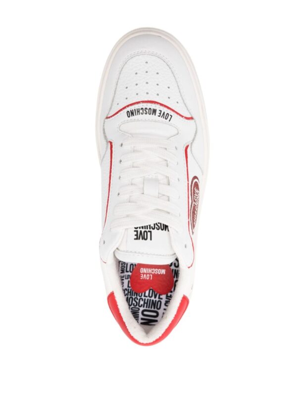 Love Moschino logo-patch leather sneakers - Image 4
