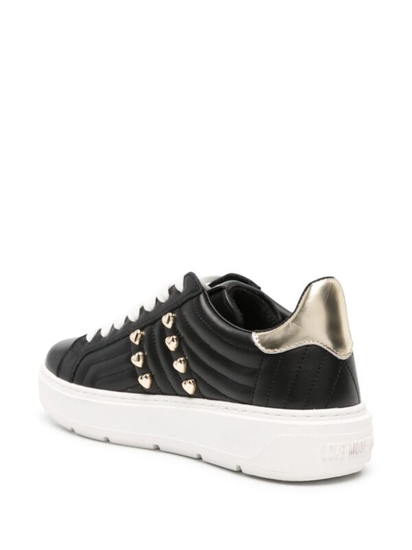 Love Moschino heart-stud quilted leather sneakers - Image 3