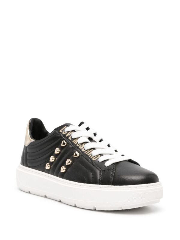 Love Moschino heart-stud quilted leather sneakers - Image 2