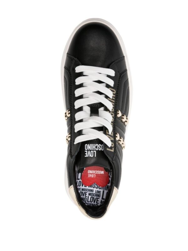 Love Moschino heart-stud quilted leather sneakers - Image 4
