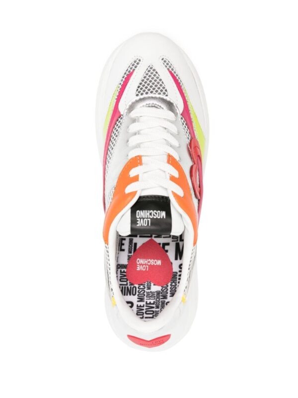 Love Moschino colour-block panelled leather sneakers - Image 4