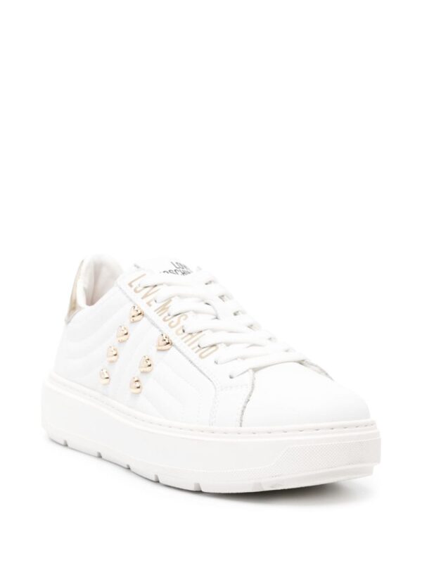 Love Moschino logo-print leather sneakers - Image 2