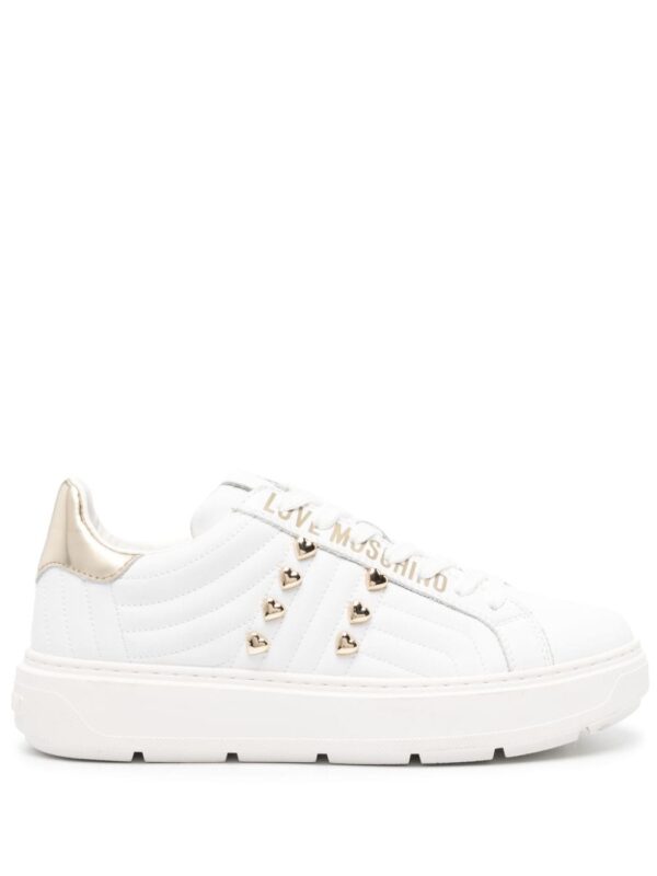 Love Moschino logo-print leather sneakers