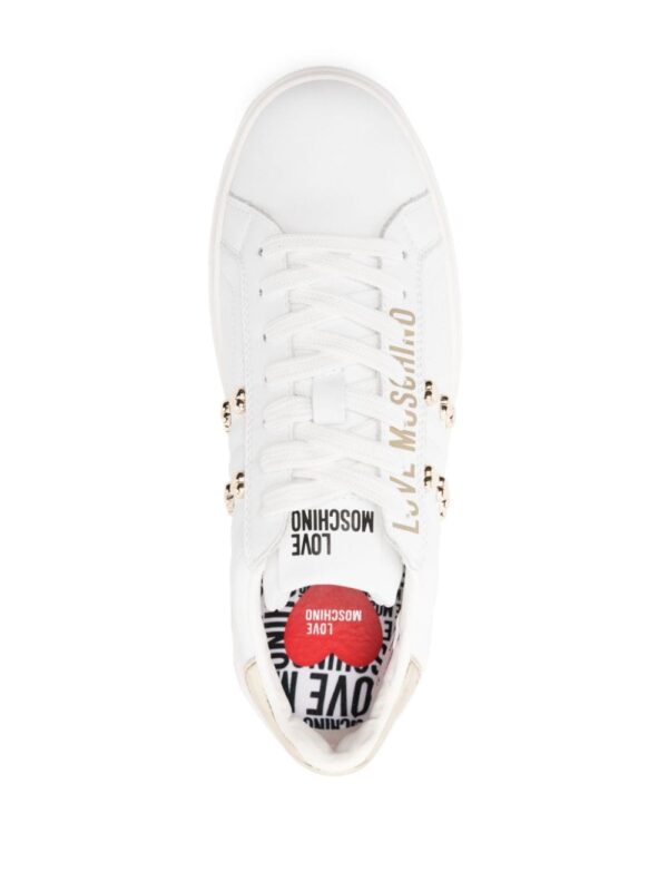 Love Moschino logo-print leather sneakers - Image 4