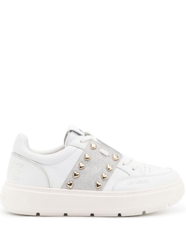 Love Moschino logo-embossed leather sneakers