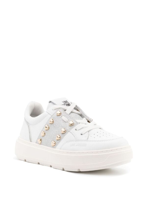 Love Moschino logo-embossed leather sneakers - Image 2