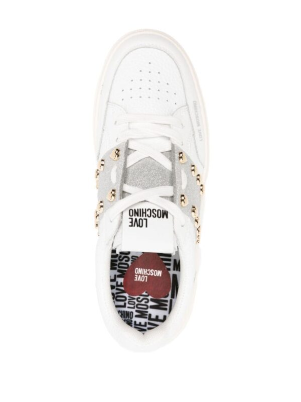 Love Moschino logo-embossed leather sneakers - Image 4