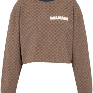 Balmain logo-embroidered cotton-blend sweatshirt