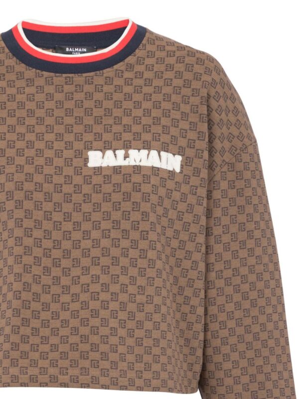 Balmain logo-embroidered cotton-blend sweatshirt - Image 2