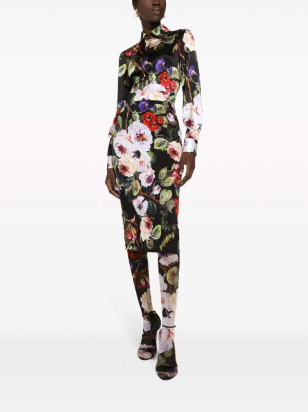 Dolce & Gabbana  floral-print charmeuse pencil skirt - Image 2