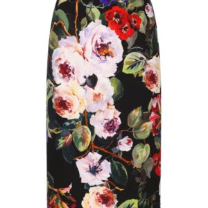 Dolce & Gabbana  floral-print charmeuse pencil skirt