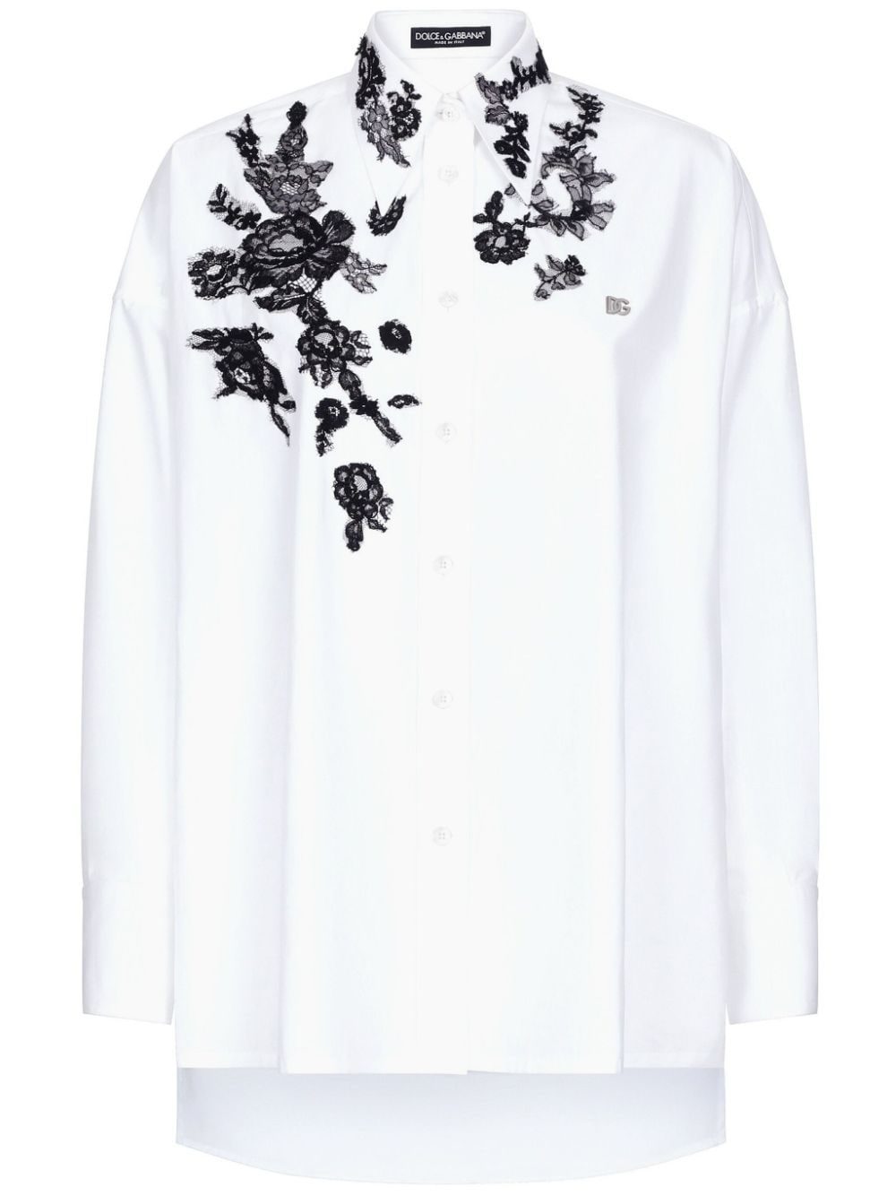 Dolce & Gabbana floral-lace long-sleeve shirt