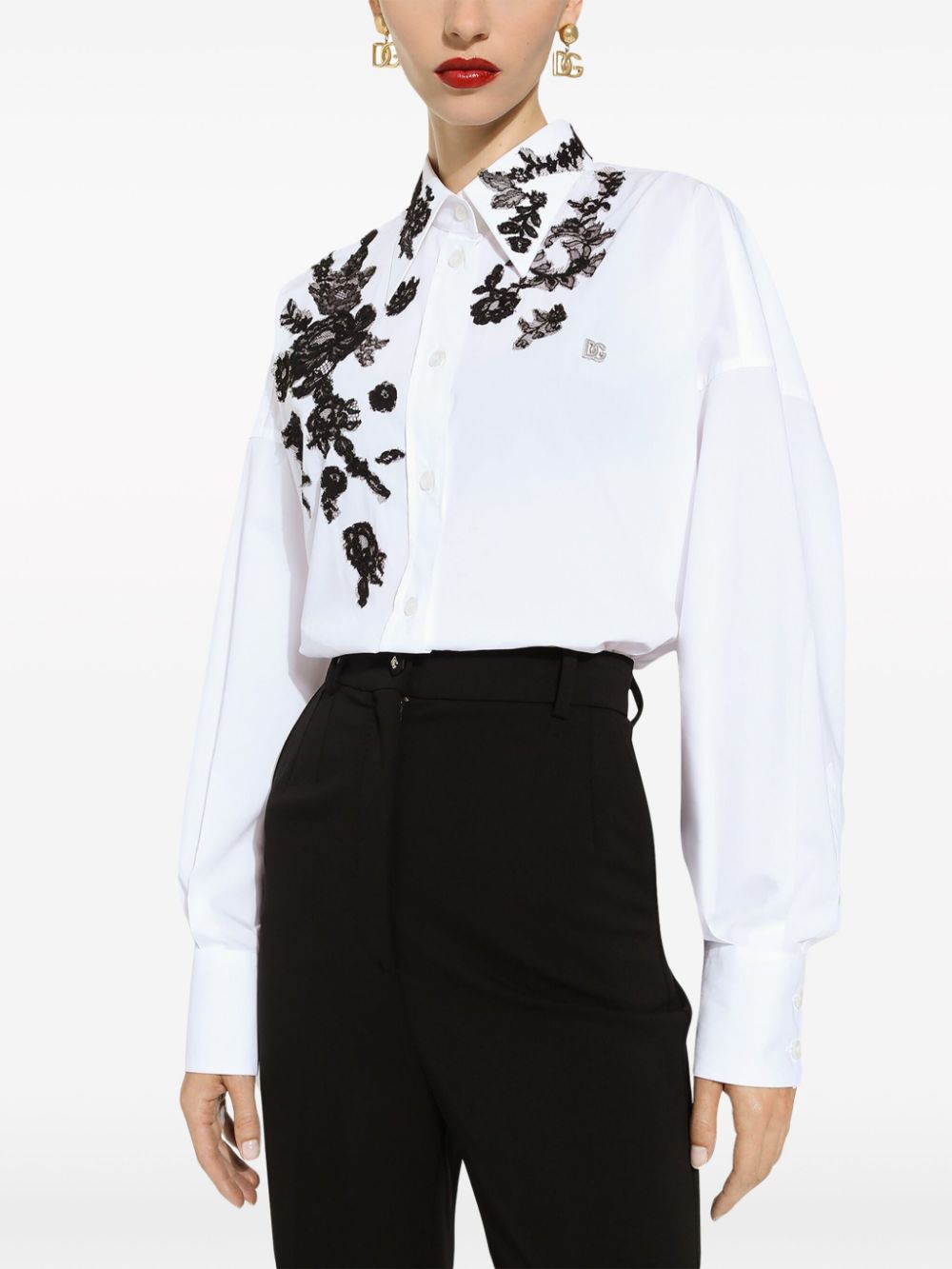 Dolce & Gabbana floral-lace long-sleeve shirt - Image 5