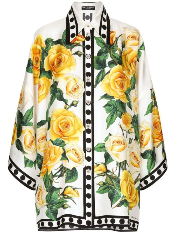 Dolce & Gabbana  floral-print silk shirt