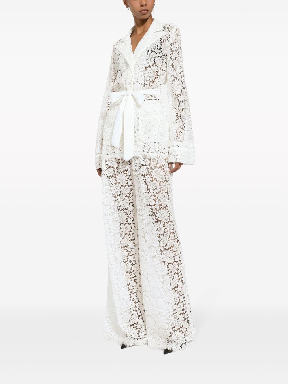 Dolce & Gabbana floral-lace belted shirt - Image 2