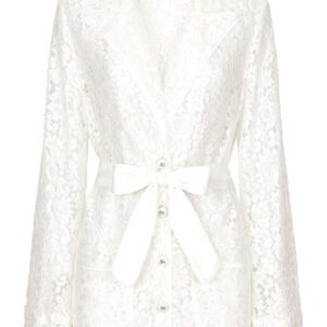 Dolce & Gabbana floral-lace belted shirt