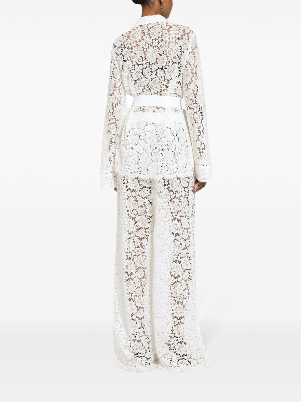 Dolce & Gabbana floral-lace belted shirt - Image 4