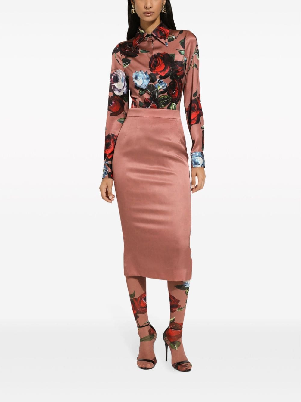 Dolce & Gabbana floral-print stretch-silk shirt - Image 3