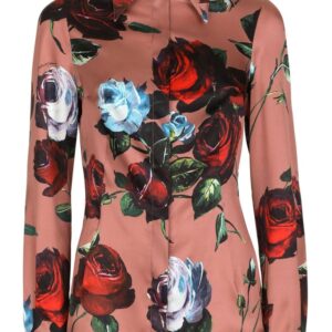 Dolce & Gabbana floral-print stretch-silk shirt
