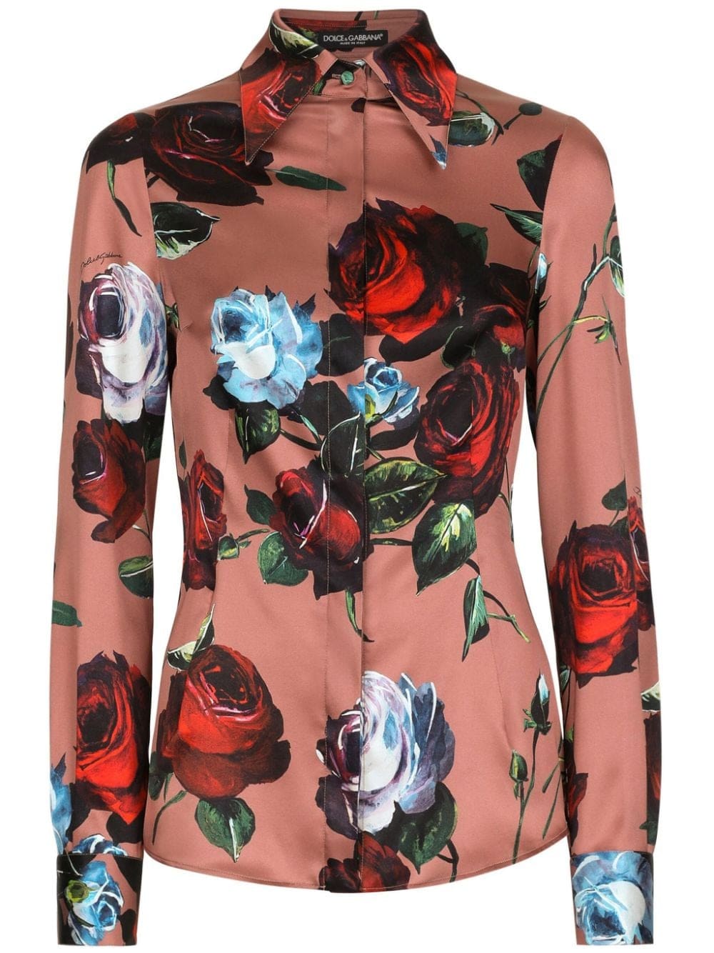 Dolce & Gabbana floral-print stretch-silk shirt