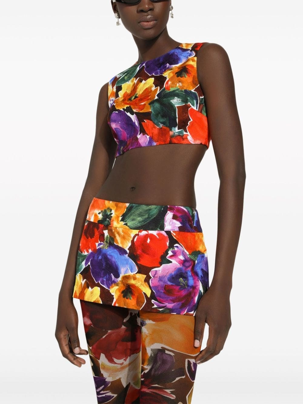 Dolce & Gabbana floral-print cropped top - Image 5