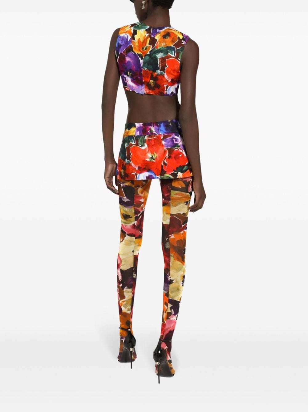 Dolce & Gabbana floral-print cropped top - Image 4