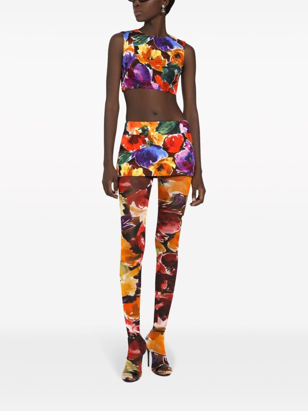 Dolce & Gabbana floral-print cropped top - Image 3