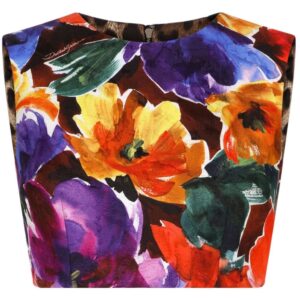 Dolce & Gabbana floral-print cropped top