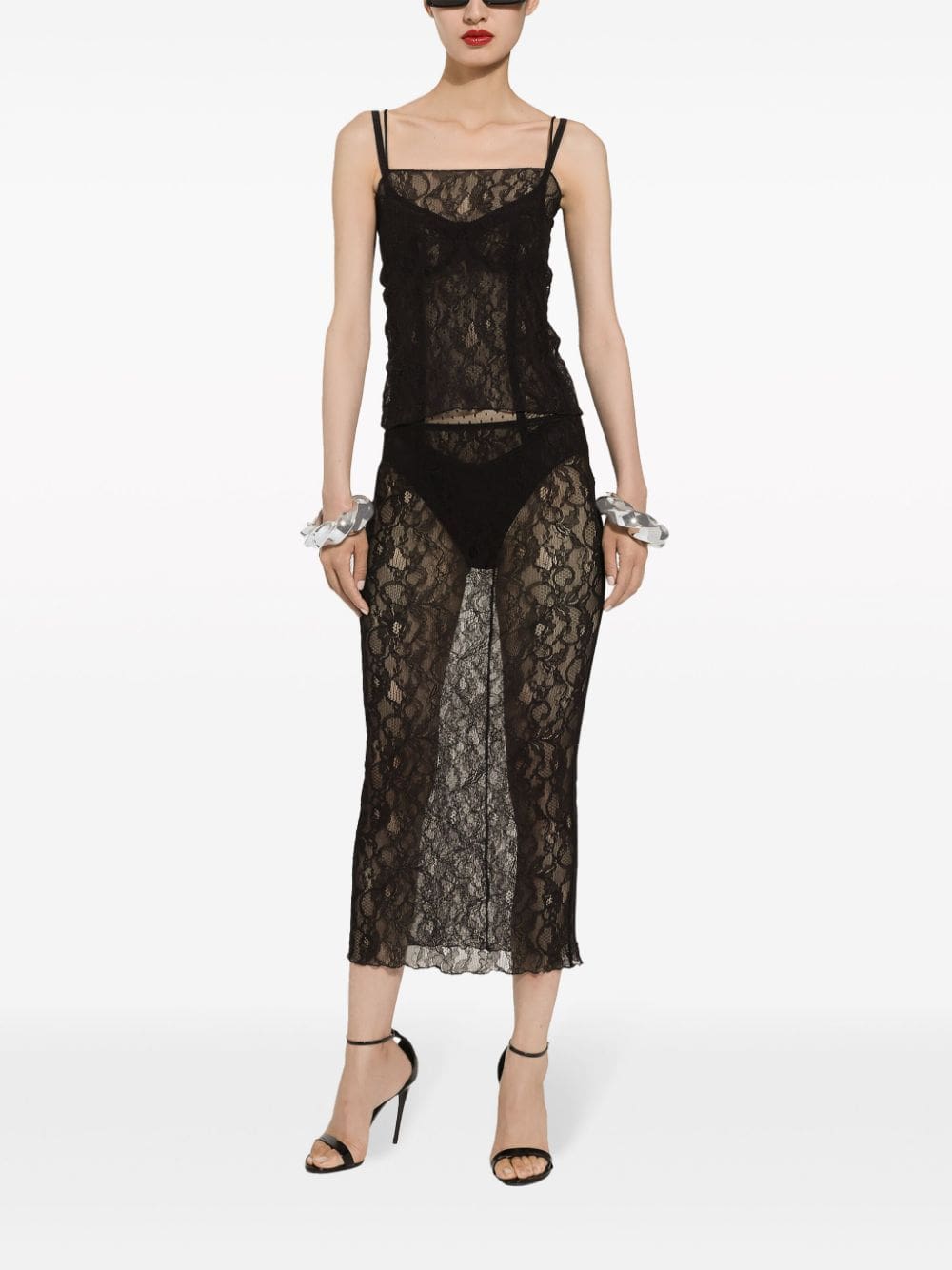 Dolce & Gabbana lace-detail open-back top - Image 3