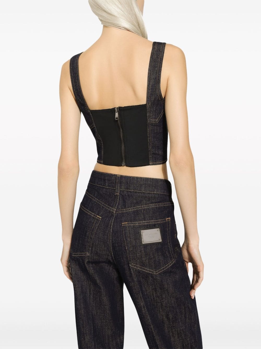 Dolce & Gabbana logo-appliqué cotton-blend top - Image 4