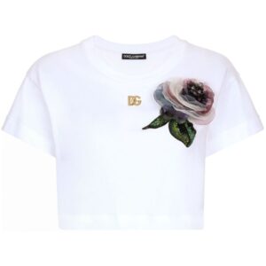 Dolce & Gabbana flower-detailing cotton T-shirt