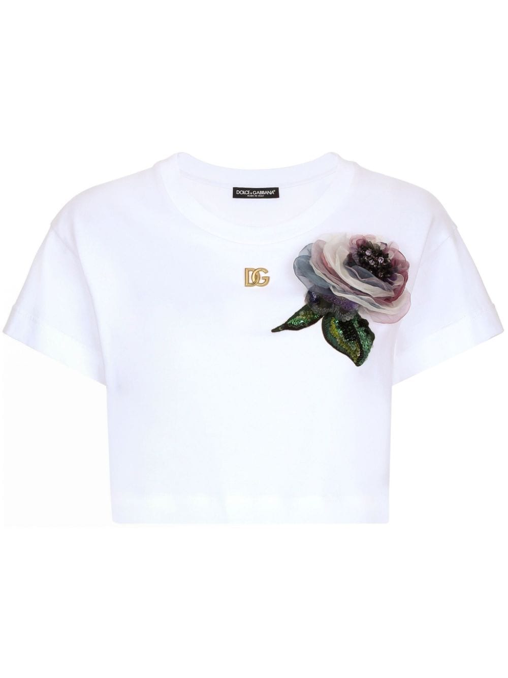 Dolce & Gabbana flower-detailing cotton T-shirt