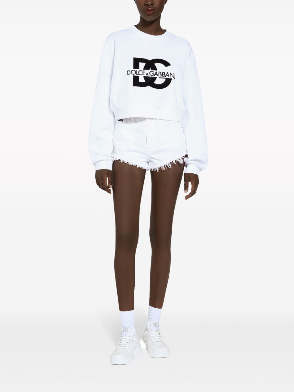 Dolce & Gabbana logo-print cotton-blend sweatshirt - Image 3