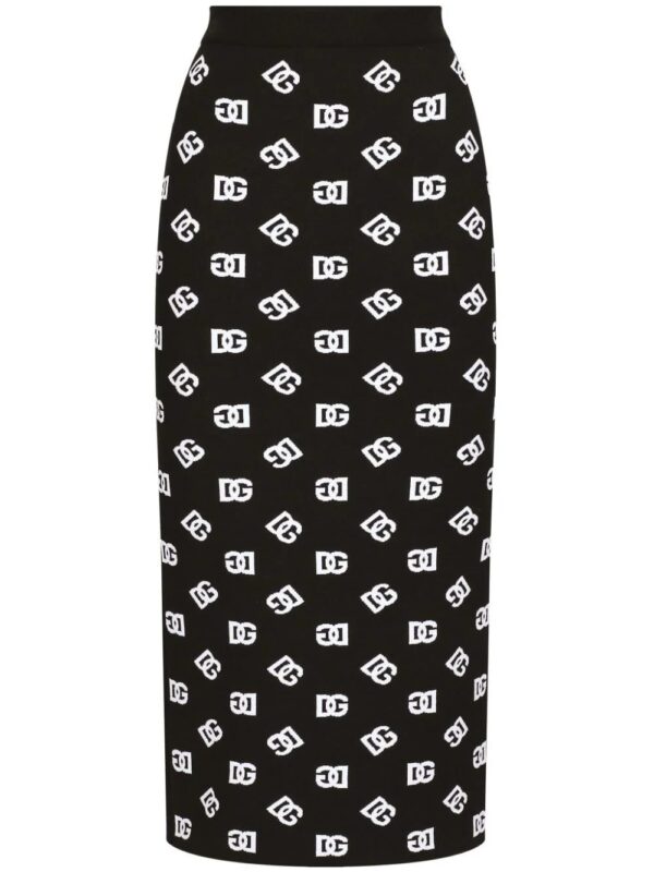 Dolce & Gabbana  logo-jacquard knitted midi skirt