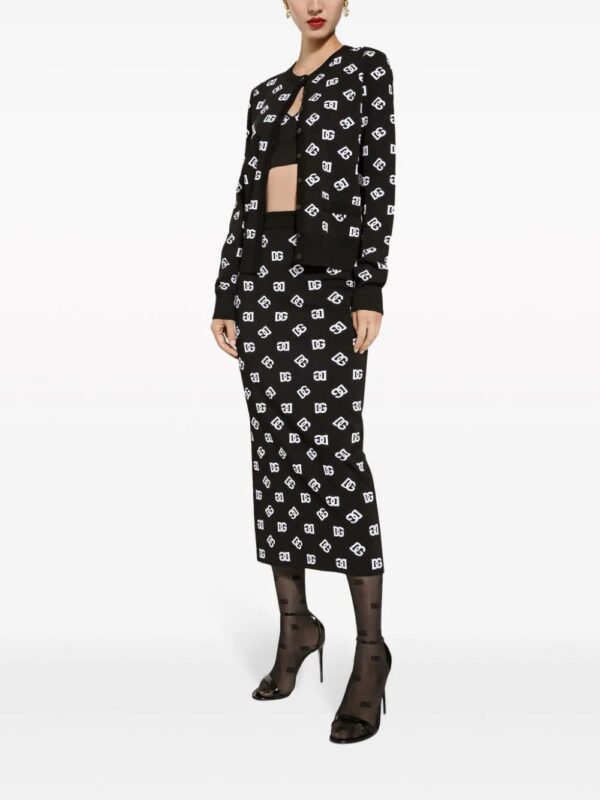 Dolce & Gabbana  logo-jacquard knitted midi skirt - Image 2