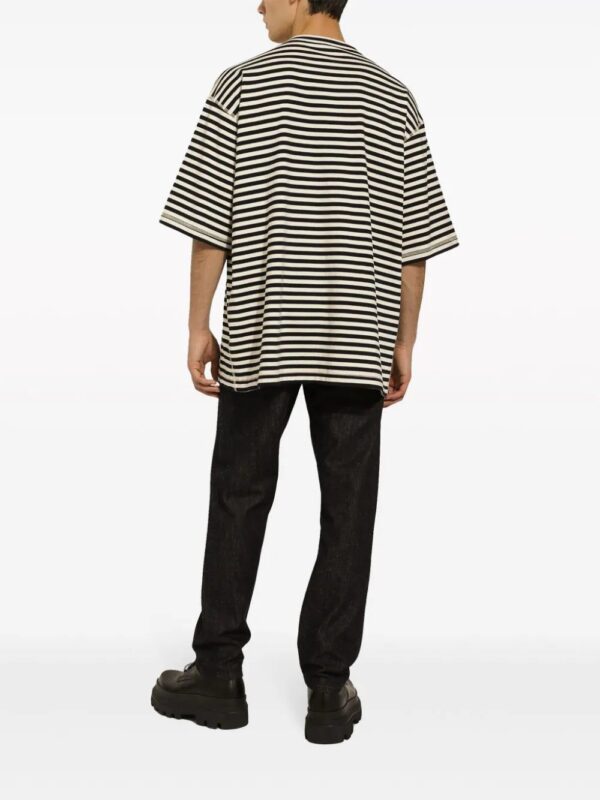 Dolce & Gabbana  logo-embroidered striped T-shirt - Image 4