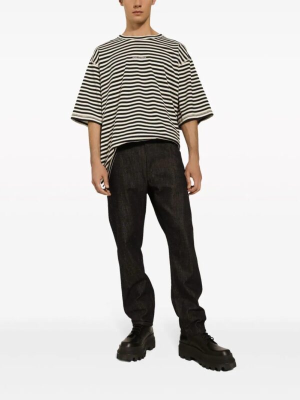 Dolce & Gabbana  logo-embroidered striped T-shirt - Image 3