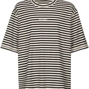 Dolce & Gabbana logo-embroidered striped T-shirt