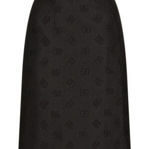 Dolce & Gabbana  monogram-jacquard straight midi skirt