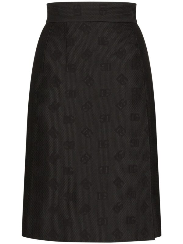 Dolce & Gabbana  monogram-jacquard straight midi skirt