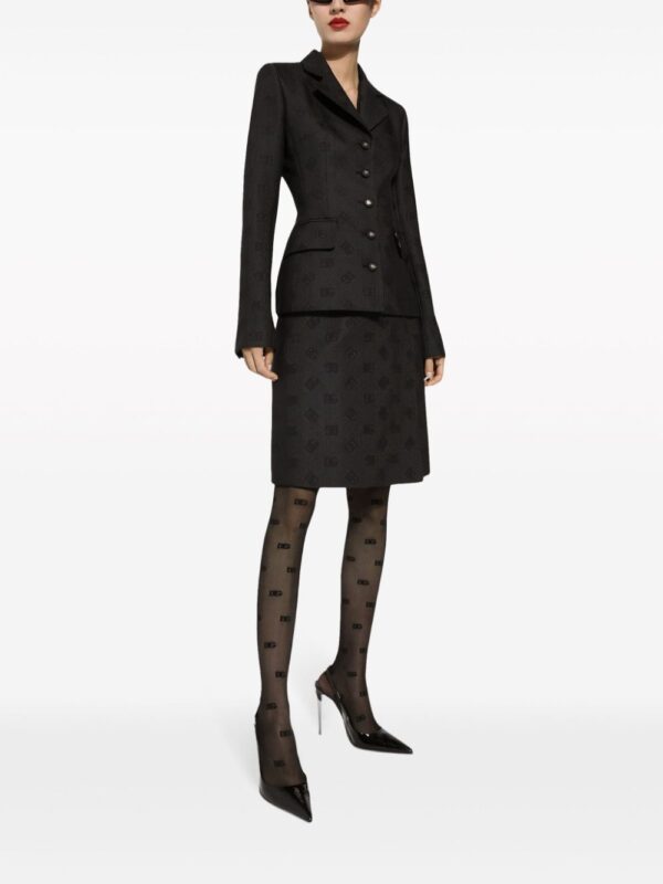 Dolce & Gabbana  monogram-jacquard straight midi skirt - Image 2