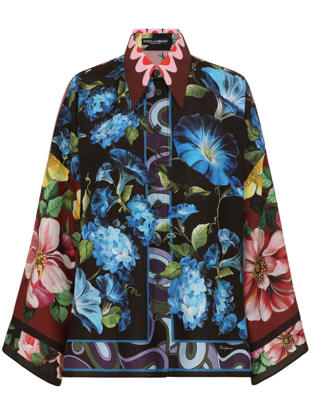 Dolce & Gabbana floral-print silk shirt